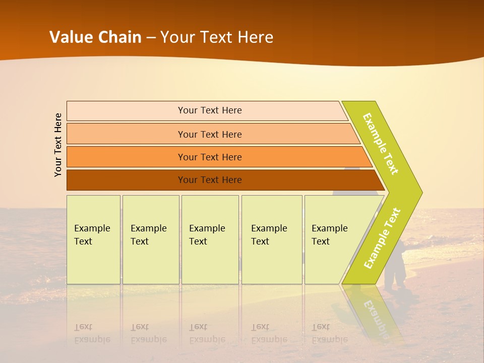 A Man And A Child Are Walking On The Beach At Sunset PowerPoint Template