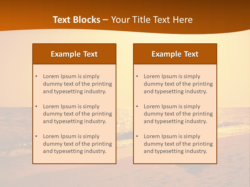 A Man And A Child Are Walking On The Beach At Sunset PowerPoint Template