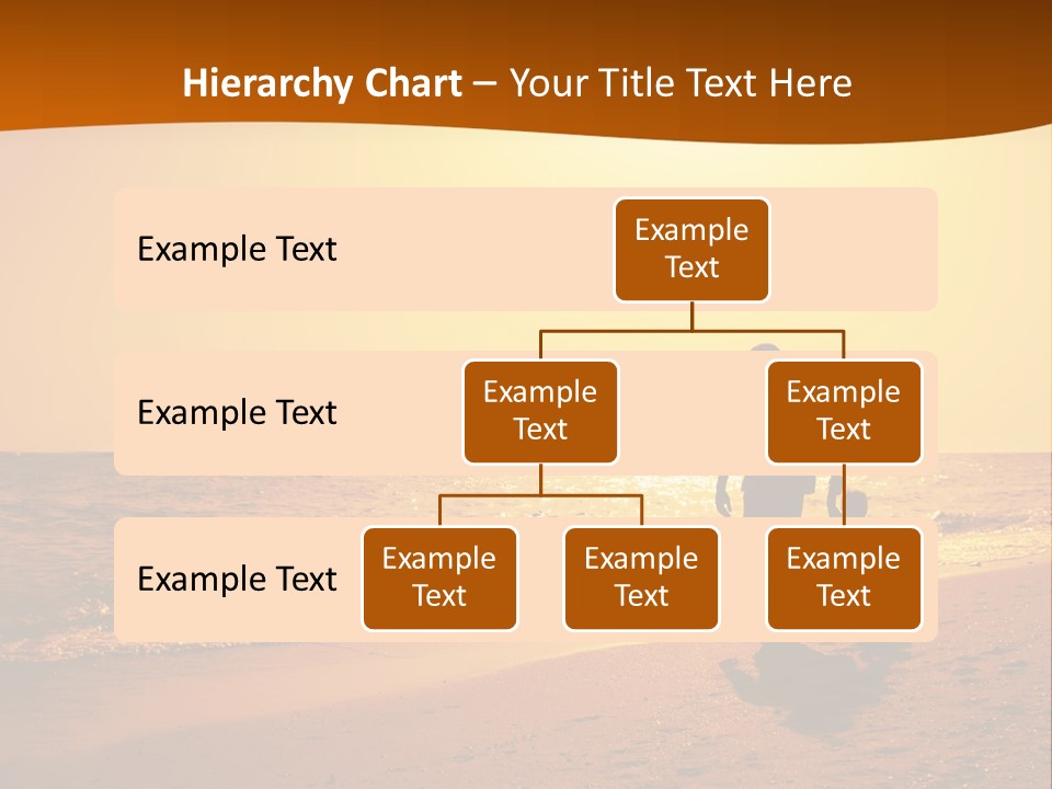 A Man And A Child Are Walking On The Beach At Sunset PowerPoint Template