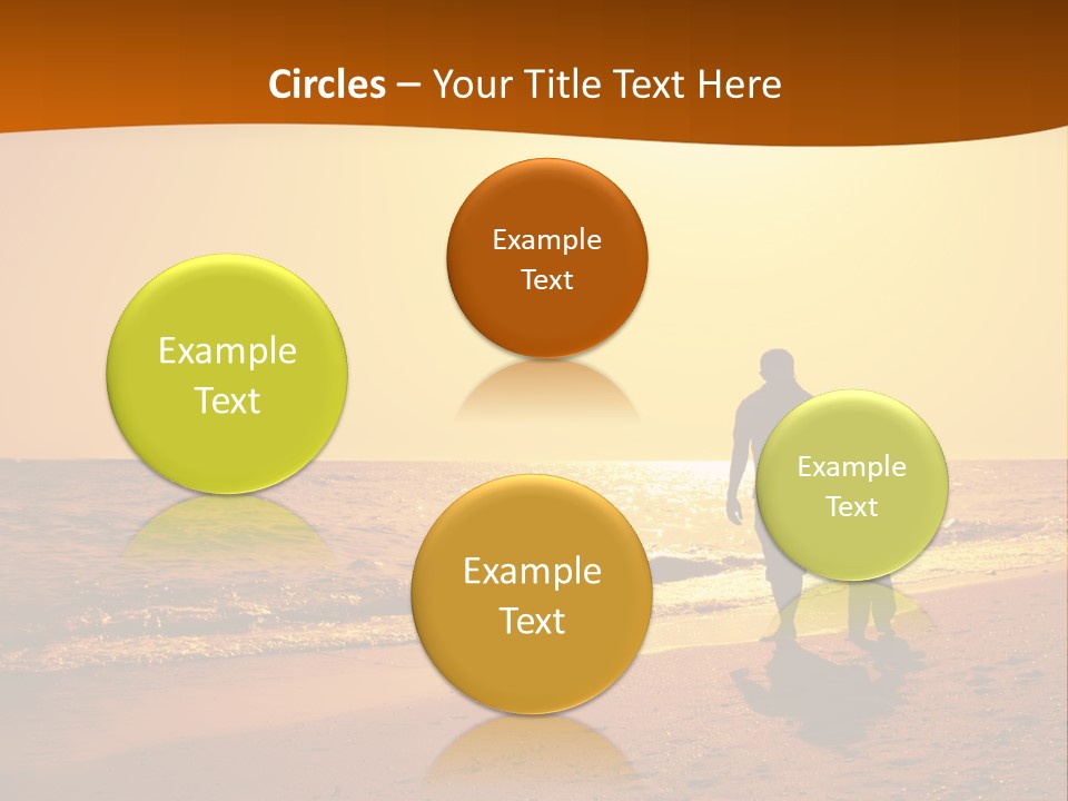 A Man And A Child Are Walking On The Beach At Sunset PowerPoint Template