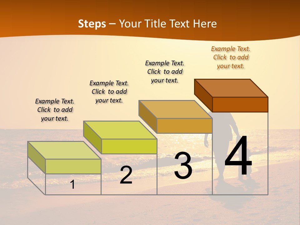 A Man And A Child Are Walking On The Beach At Sunset PowerPoint Template