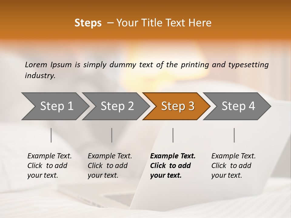 A Man Laying In Bed Next To A Laptop Computer PowerPoint Template