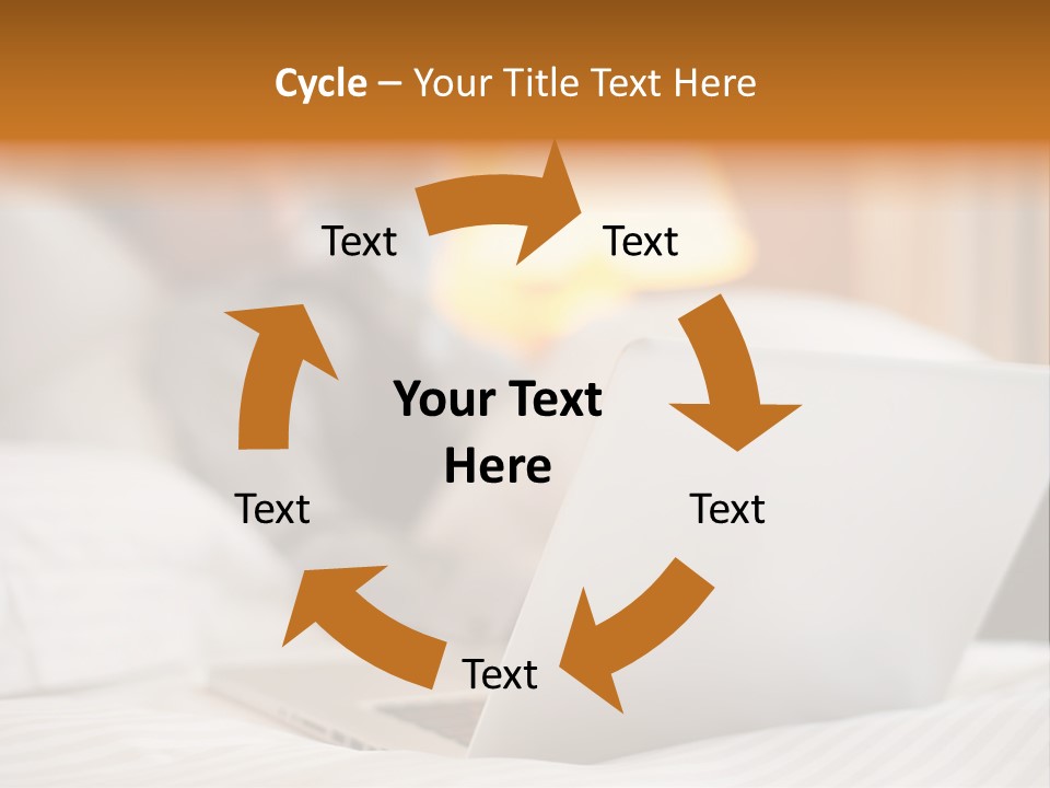 A Man Laying In Bed Next To A Laptop Computer PowerPoint Template