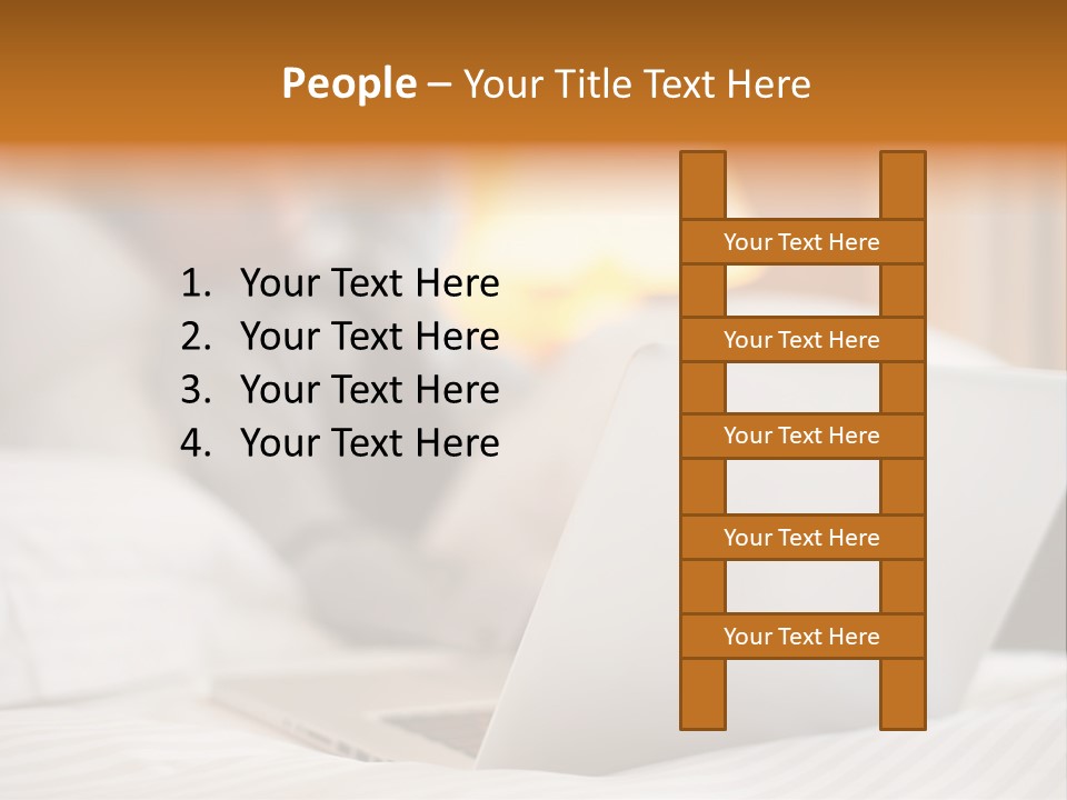 A Man Laying In Bed Next To A Laptop Computer PowerPoint Template