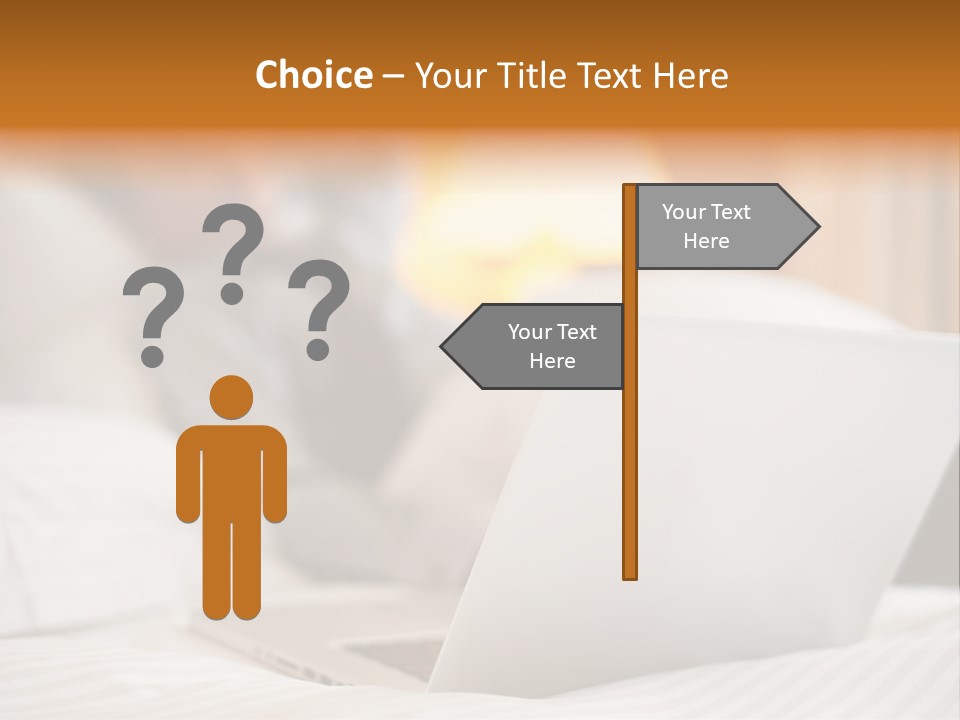 A Man Laying In Bed Next To A Laptop Computer PowerPoint Template