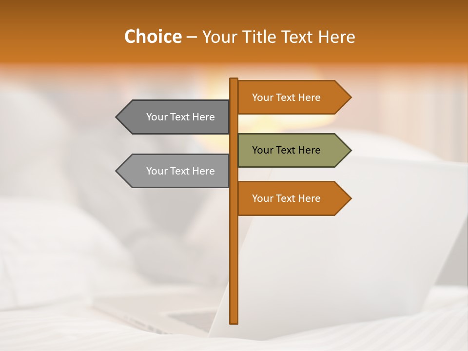 A Man Laying In Bed Next To A Laptop Computer PowerPoint Template