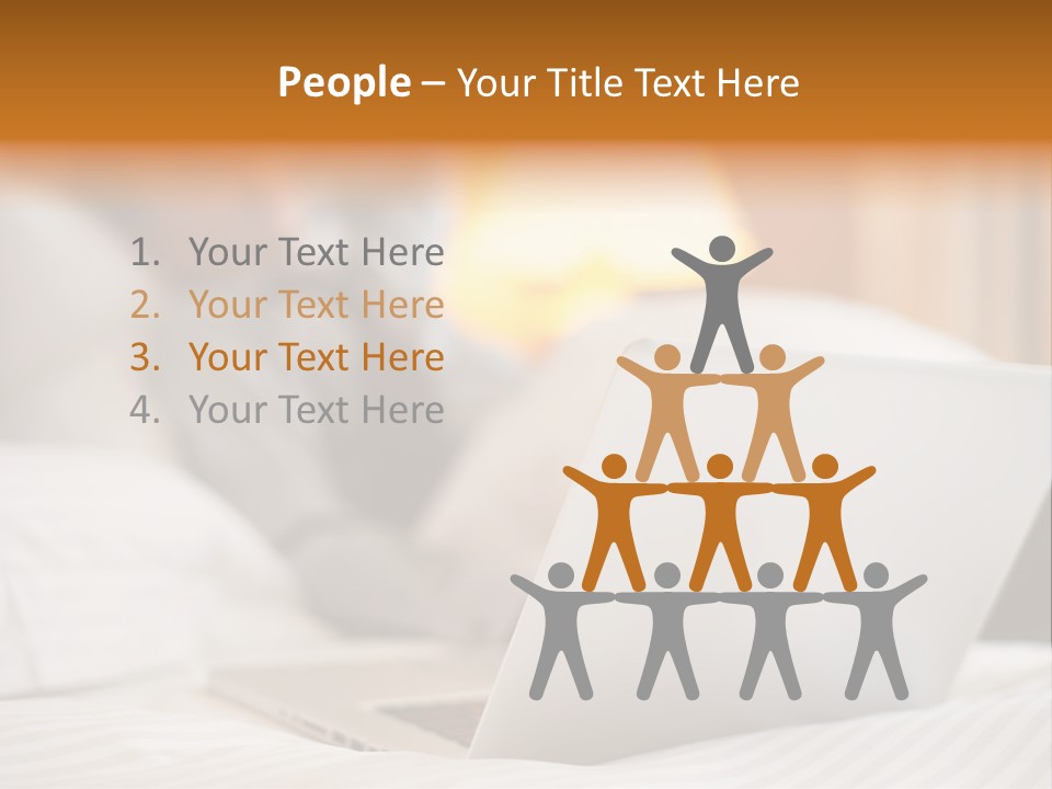 A Man Laying In Bed Next To A Laptop Computer PowerPoint Template