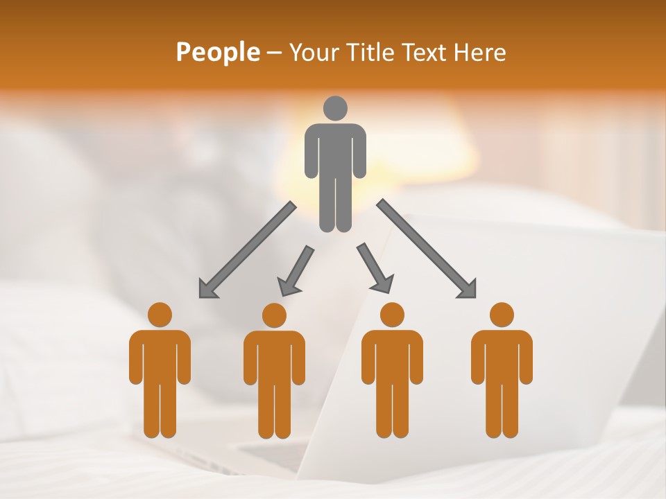 A Man Laying In Bed Next To A Laptop Computer PowerPoint Template