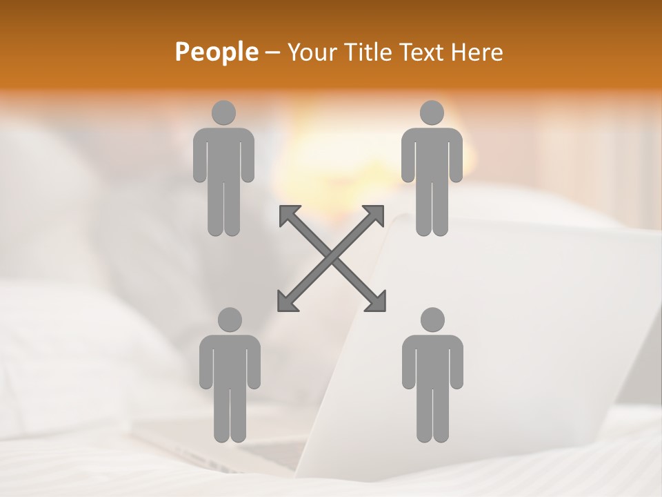 A Man Laying In Bed Next To A Laptop Computer PowerPoint Template