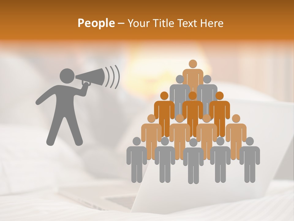 A Man Laying In Bed Next To A Laptop Computer PowerPoint Template