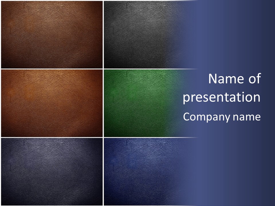 A Group Of Different Colored Leather Textures Powerpoint Template PowerPoint Template