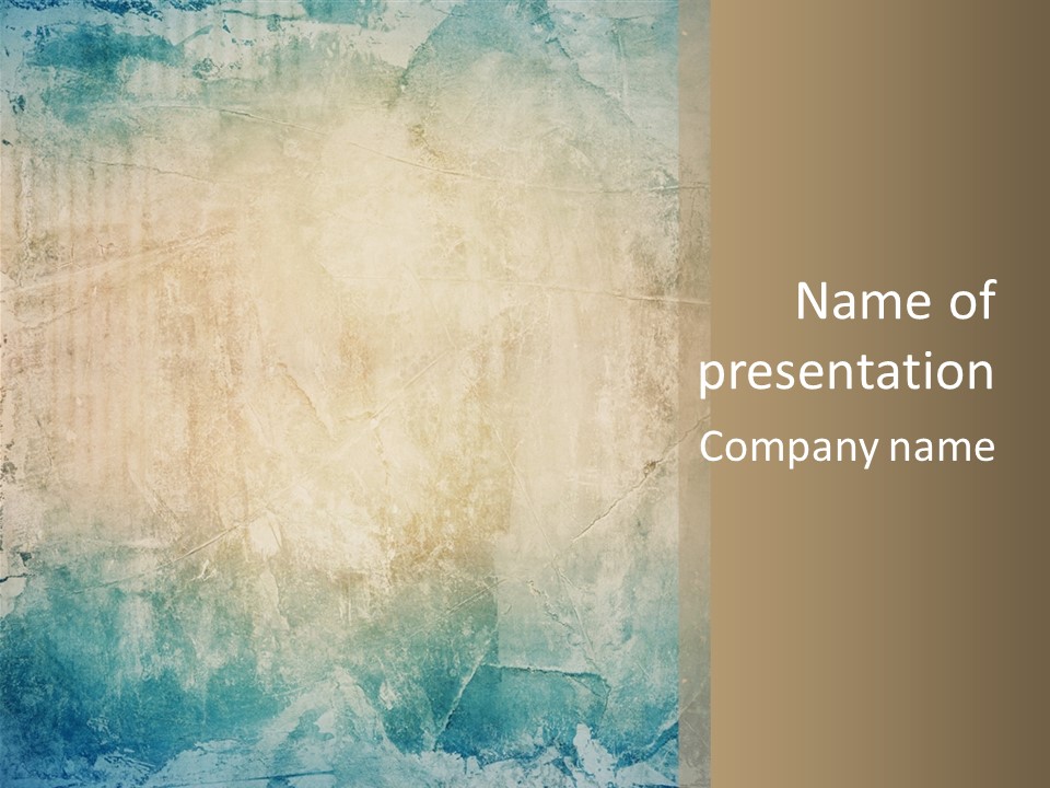 A Picture Of A Blue And Beige Background With The Words Name Of Presentation Company Name PowerPoint Template