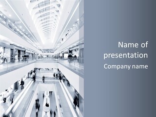 A Black And White Photo Of People In An Airport PowerPoint Template