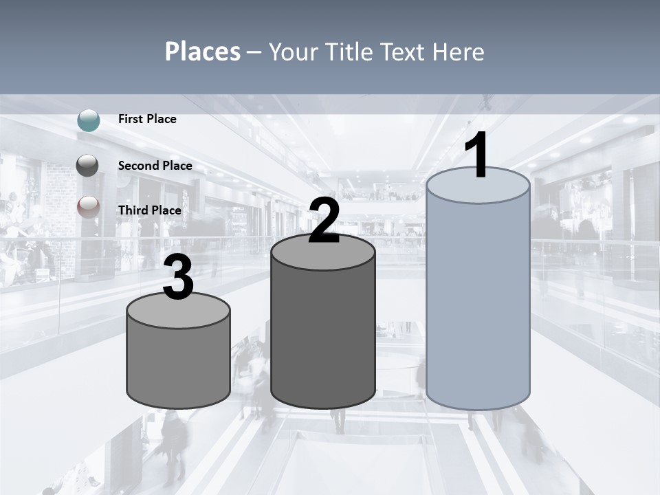 A Black And White Photo Of People In An Airport PowerPoint Template