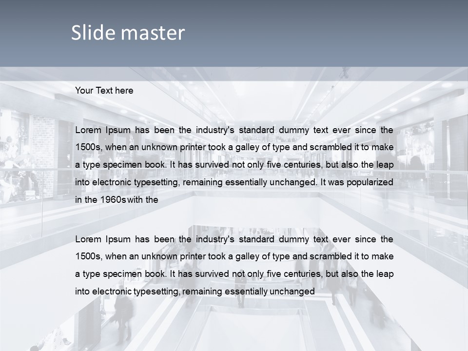 A Black And White Photo Of People In An Airport PowerPoint Template