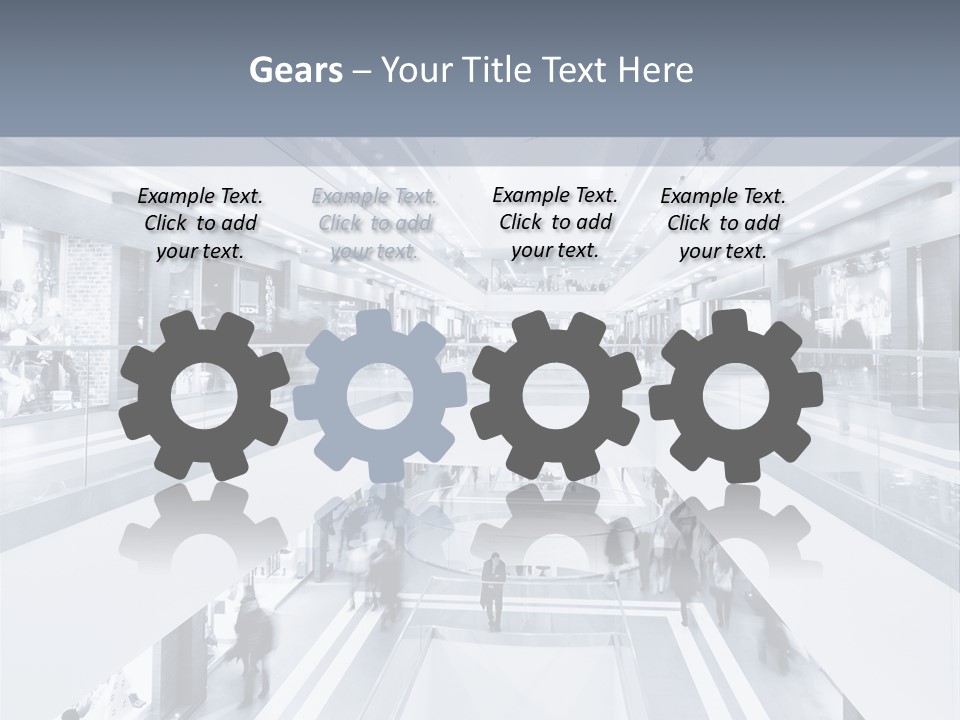 A Black And White Photo Of People In An Airport PowerPoint Template