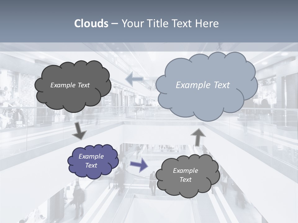 A Black And White Photo Of People In An Airport PowerPoint Template