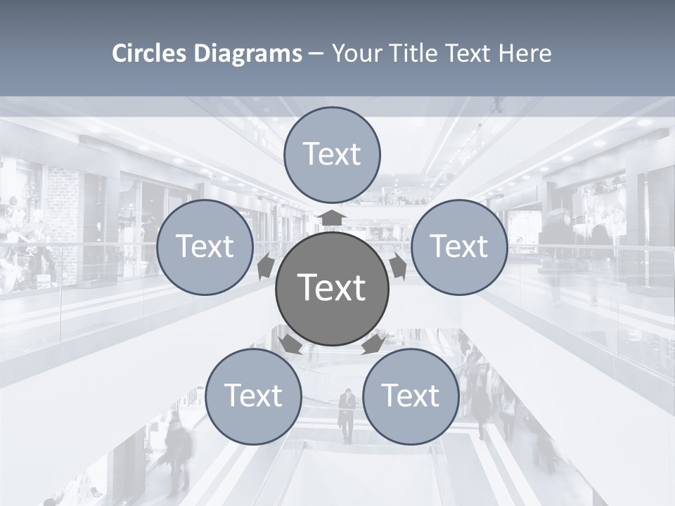 A Black And White Photo Of People In An Airport PowerPoint Template