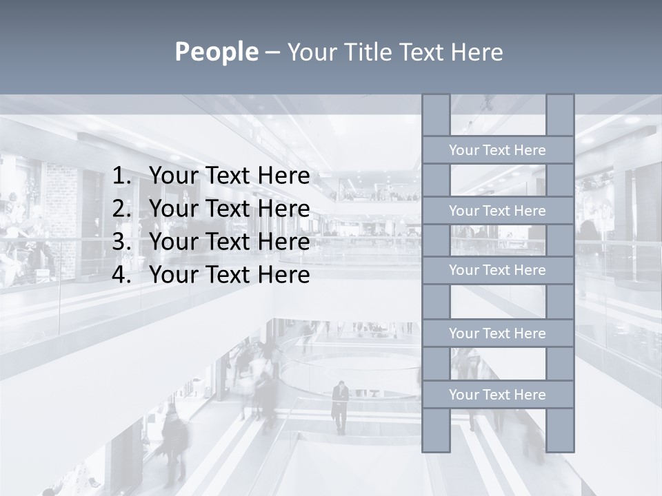 A Black And White Photo Of People In An Airport PowerPoint Template