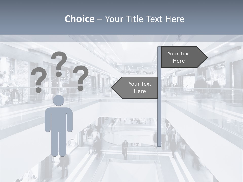 A Black And White Photo Of People In An Airport PowerPoint Template