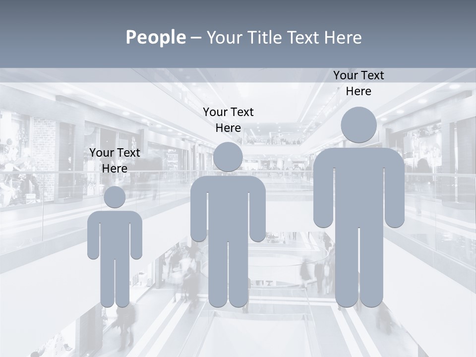 A Black And White Photo Of People In An Airport PowerPoint Template