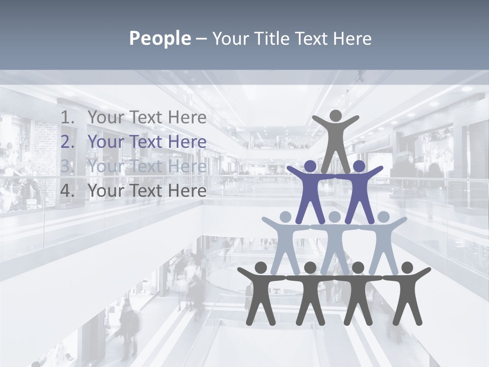 A Black And White Photo Of People In An Airport PowerPoint Template