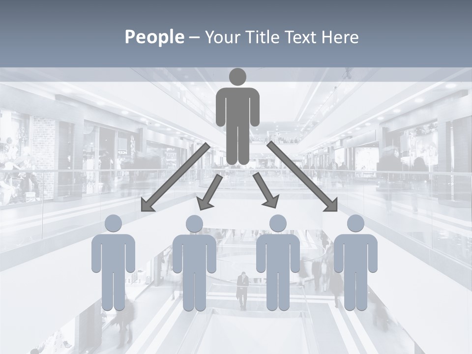 A Black And White Photo Of People In An Airport PowerPoint Template