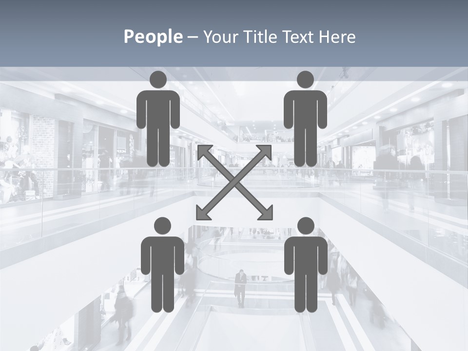 A Black And White Photo Of People In An Airport PowerPoint Template