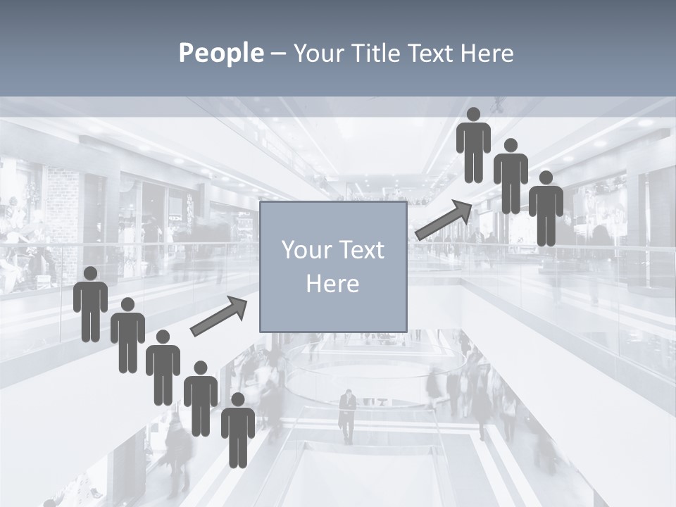 A Black And White Photo Of People In An Airport PowerPoint Template