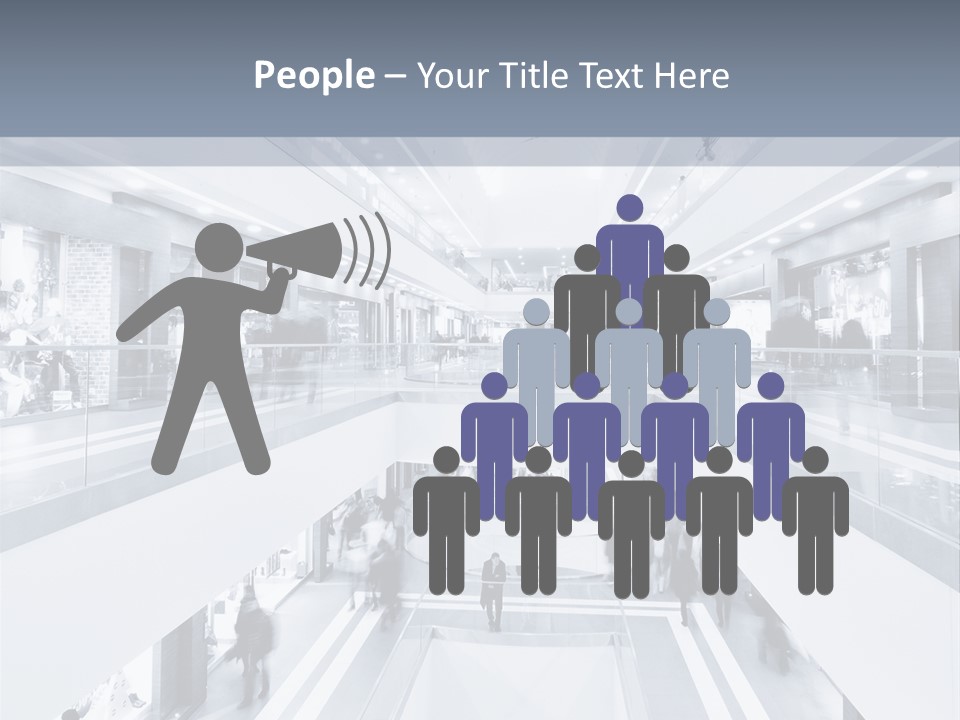 A Black And White Photo Of People In An Airport PowerPoint Template