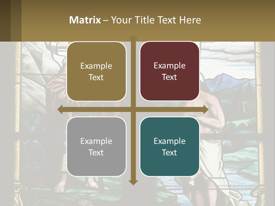 A Stained Glass Window With Jesus Holding The Cross PowerPoint Template