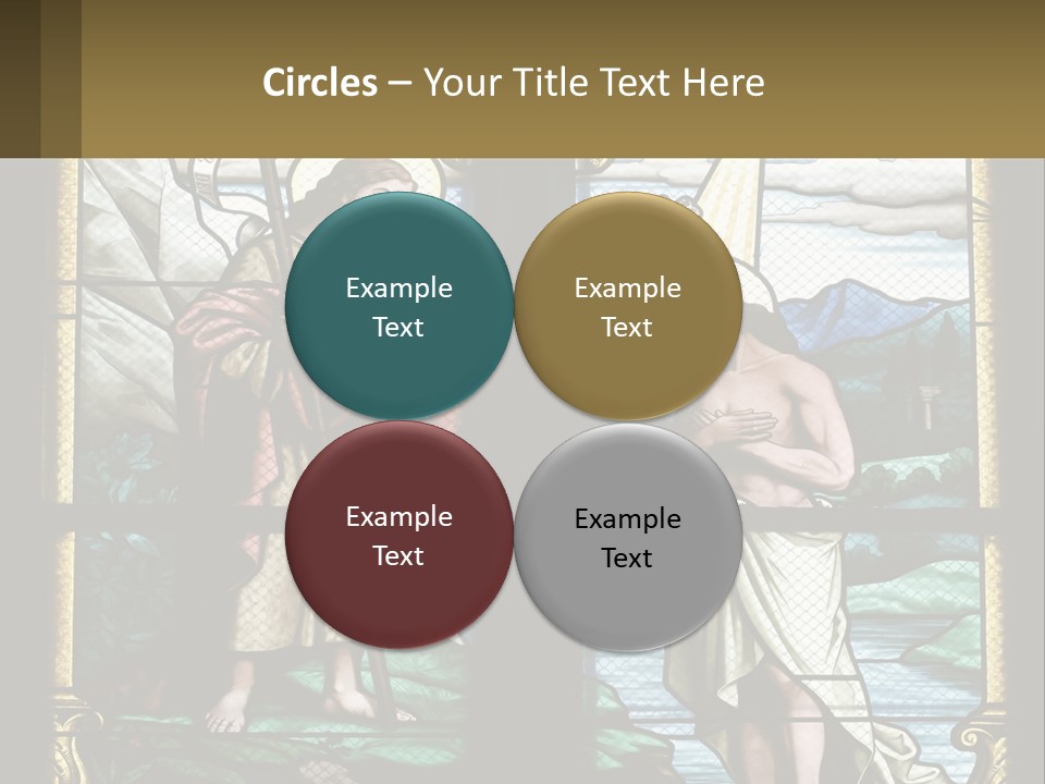 A Stained Glass Window With Jesus Holding The Cross PowerPoint Template