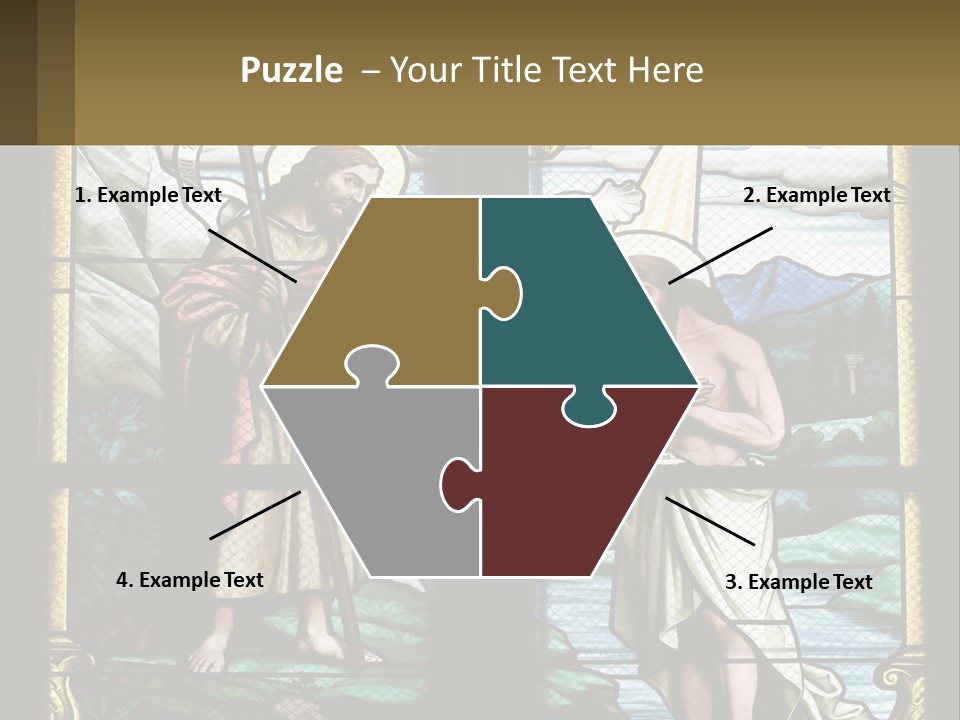 A Stained Glass Window With Jesus Holding The Cross PowerPoint Template