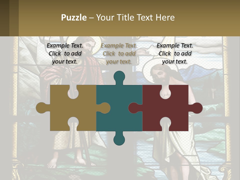 A Stained Glass Window With Jesus Holding The Cross PowerPoint Template