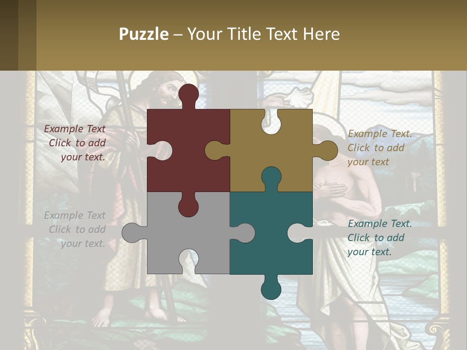 A Stained Glass Window With Jesus Holding The Cross PowerPoint Template