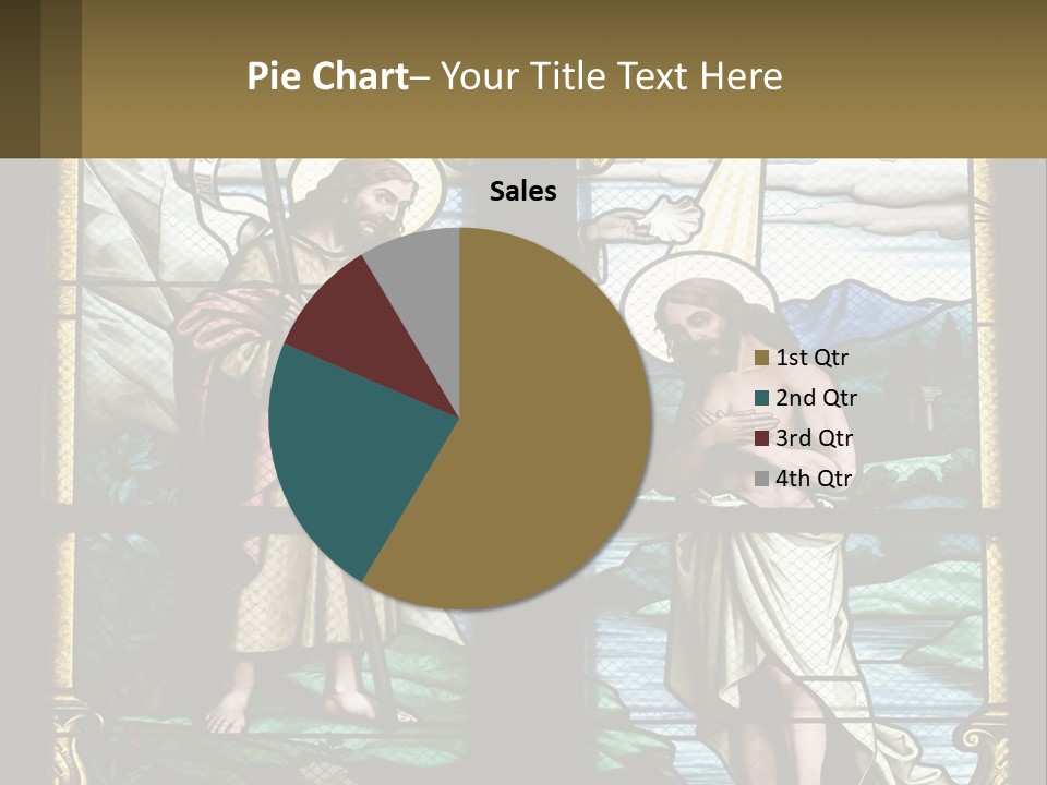 A Stained Glass Window With Jesus Holding The Cross PowerPoint Template