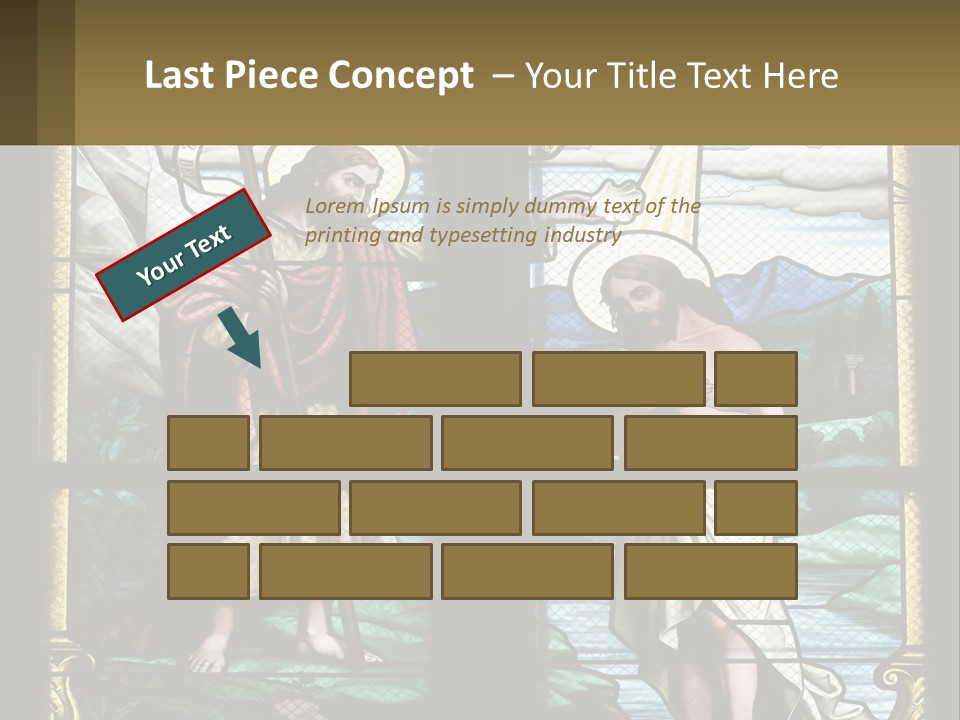 A Stained Glass Window With Jesus Holding The Cross PowerPoint Template