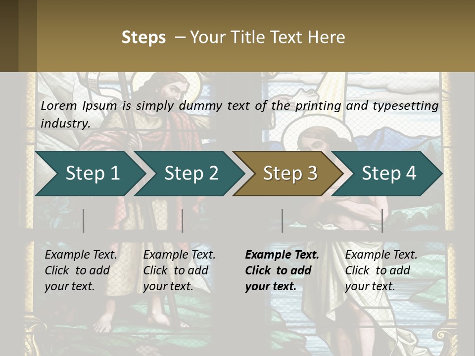 A Stained Glass Window With Jesus Holding The Cross PowerPoint Template
