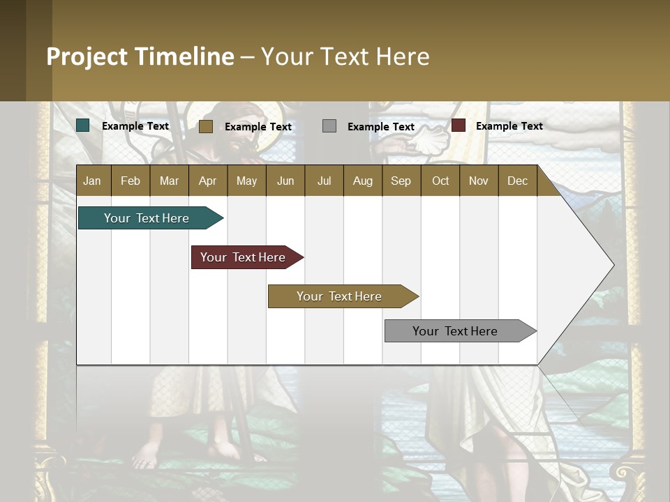 A Stained Glass Window With Jesus Holding The Cross PowerPoint Template