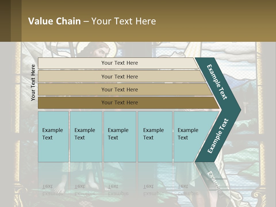 A Stained Glass Window With Jesus Holding The Cross PowerPoint Template