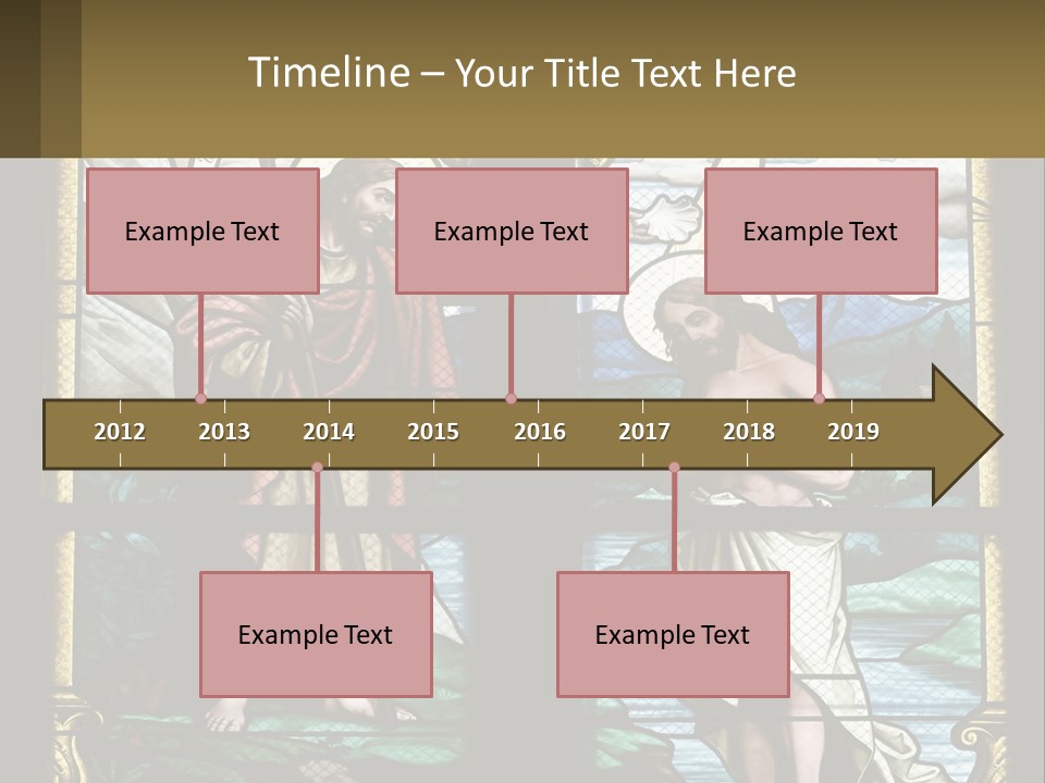 A Stained Glass Window With Jesus Holding The Cross PowerPoint Template