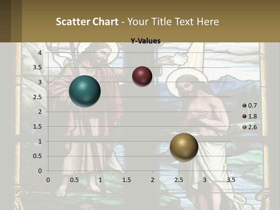 A Stained Glass Window With Jesus Holding The Cross PowerPoint Template