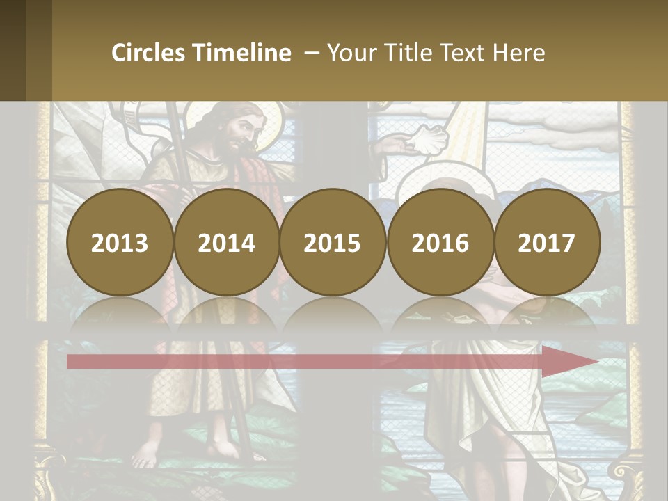 A Stained Glass Window With Jesus Holding The Cross PowerPoint Template