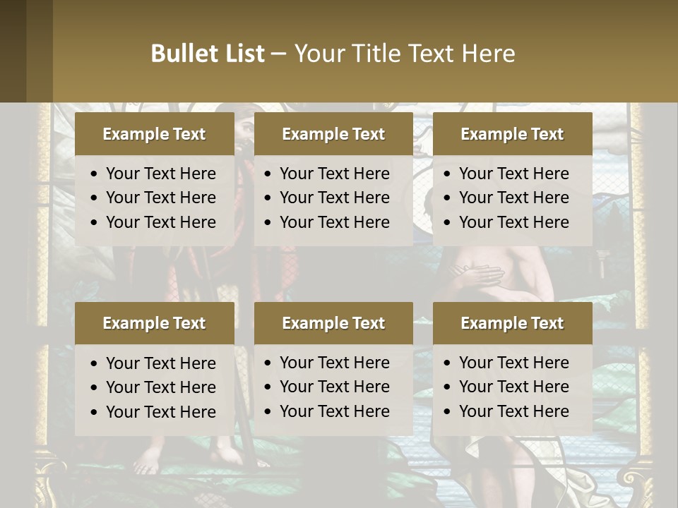 A Stained Glass Window With Jesus Holding The Cross PowerPoint Template