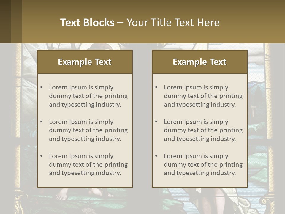 A Stained Glass Window With Jesus Holding The Cross PowerPoint Template