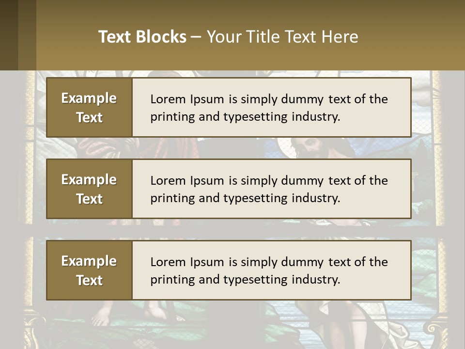 A Stained Glass Window With Jesus Holding The Cross PowerPoint Template