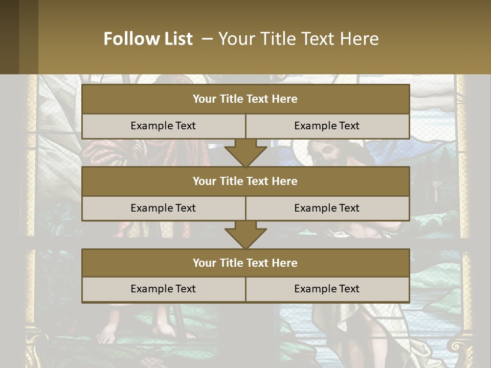 A Stained Glass Window With Jesus Holding The Cross PowerPoint Template
