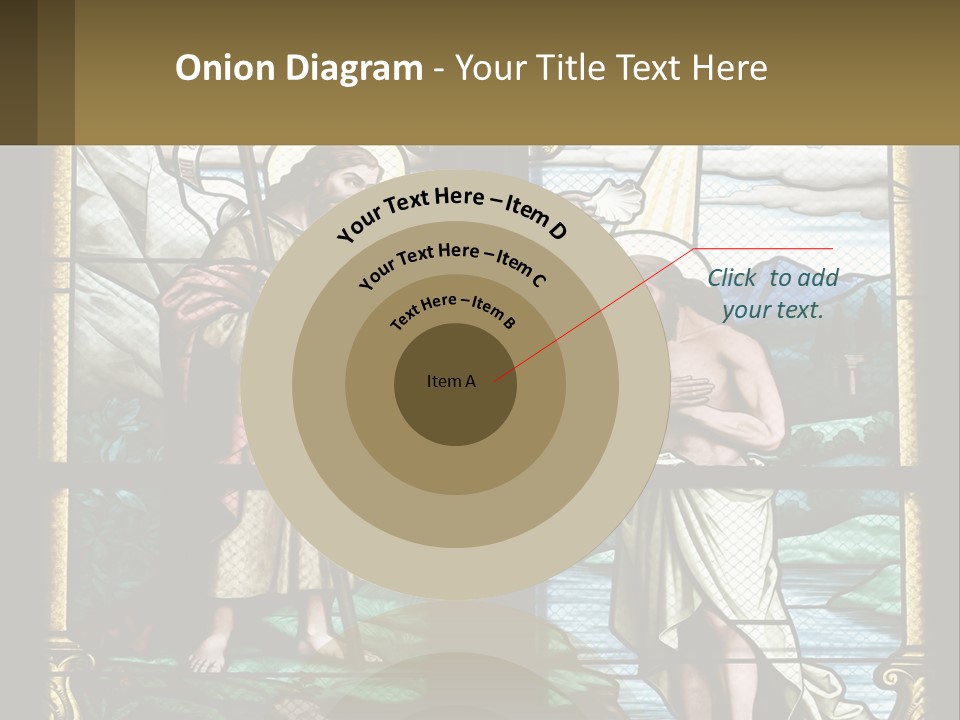 A Stained Glass Window With Jesus Holding The Cross PowerPoint Template