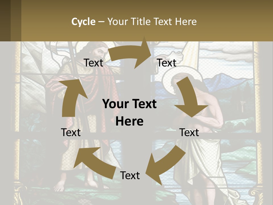 A Stained Glass Window With Jesus Holding The Cross PowerPoint Template