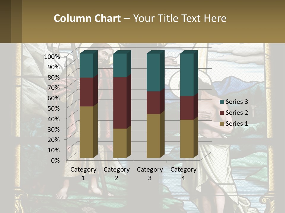 A Stained Glass Window With Jesus Holding The Cross PowerPoint Template
